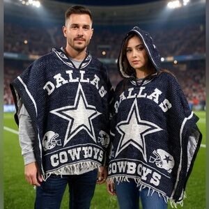1X Dallas Cowboys Custom Made Unisex Poncho with Hoodie